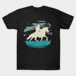 Retro Bigfoot Riding Unicorn T-Shirt